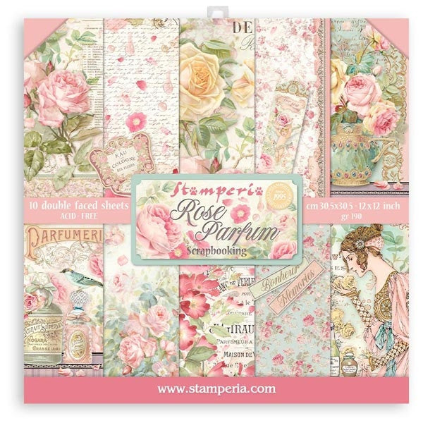 Stamperia Rose Parfum 12” x 12” Paper Collection